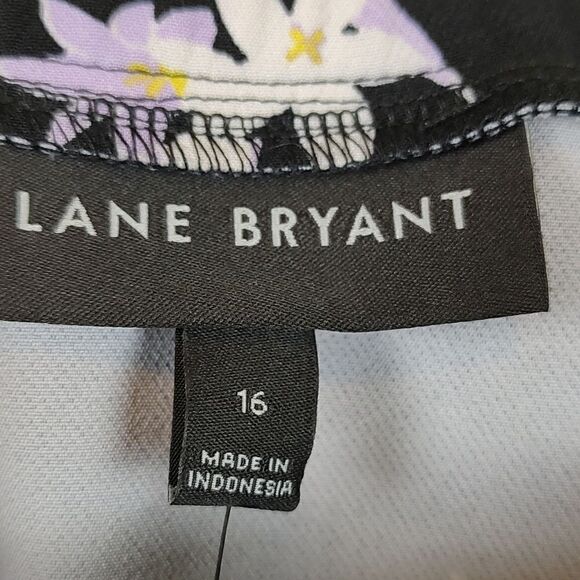 Lane Bryant Lena Flutter Sleeve Black Floral Jumpsuit NWT Size 16 - Picture 2 of 12